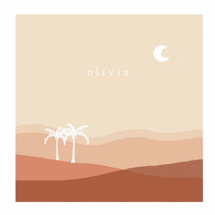 Geboortekaartje romantische bergen aarde tinten