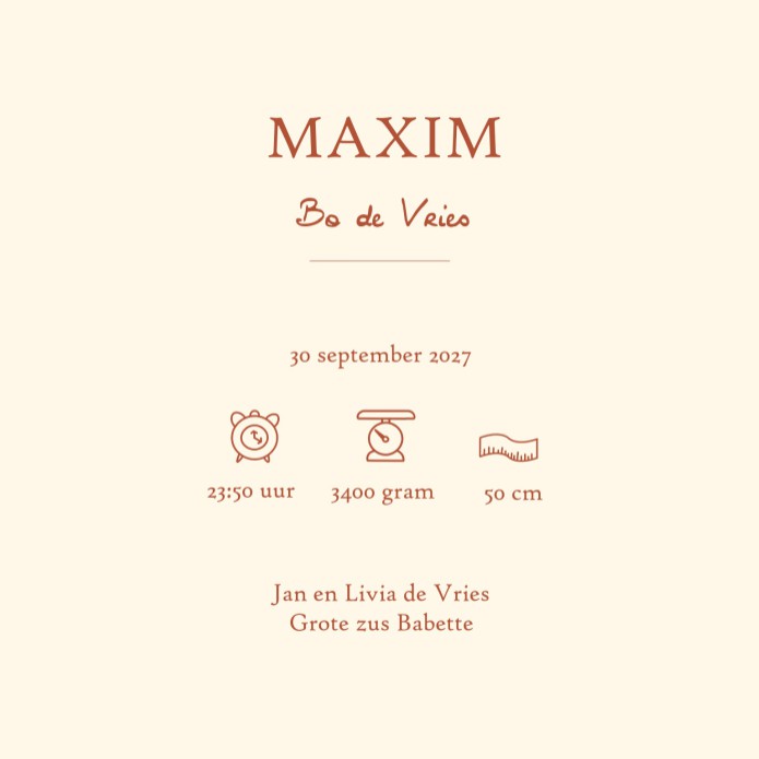 Een heel stijlvol geboortekaartje met originele handgeschilderde bloemen patroon en monogram in folie. Het is mogelijk om de kaart met ronde hoeken te bestellen voor een extra lief effect. De bloemen staan ook in de beeldbank voor een eigen versie van jou