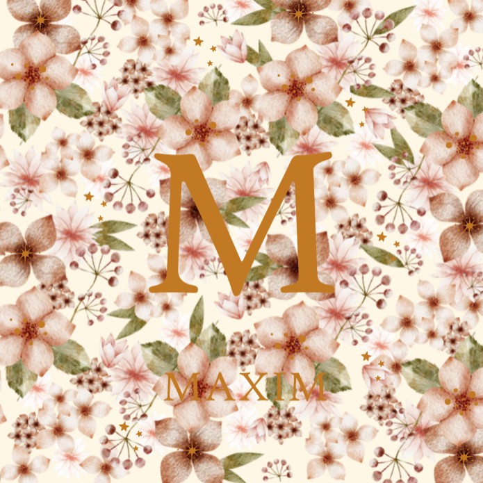 Geboortekaartje bloem patroon