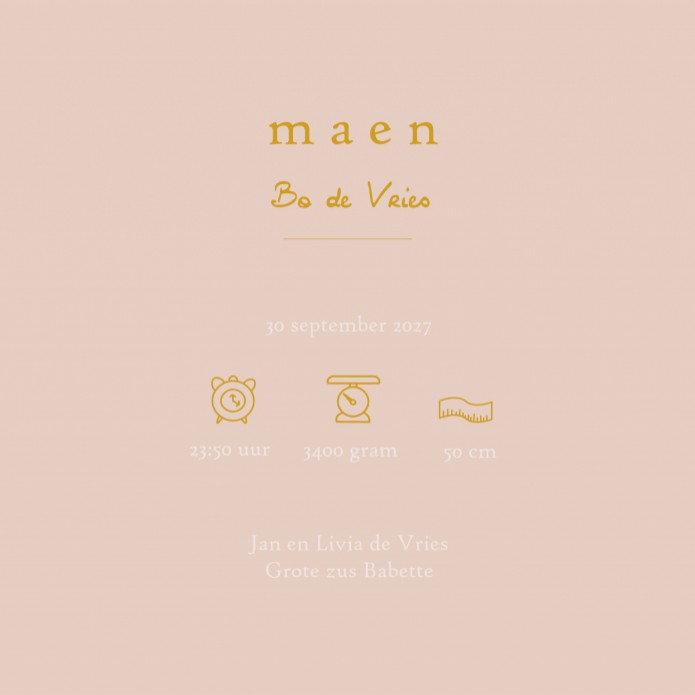 Geboortekaartje bloemenkrans met foliedruk. Een romantisch, lief geboortekaartje dat ongetwijfeld tijdloos is. Klassiek maar wel op een nieuwe bijzondere manier. In de designtool kun je zelf aan de slag met verschillende lettertypes en kleuren. De achterg