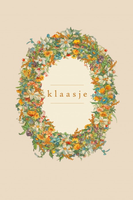 Geboortekaartje lieve bloemenkrans met foliedruk