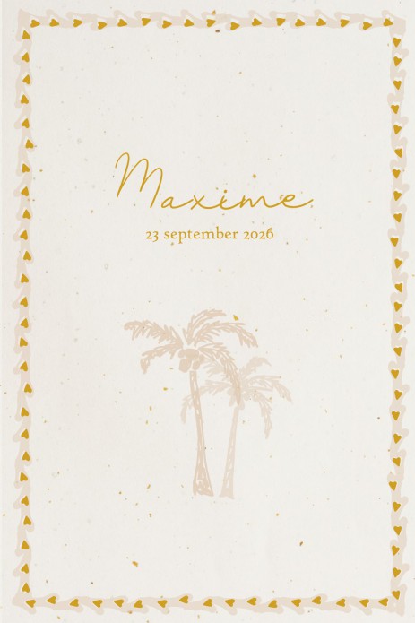 Geboortekaartje bohemian palm