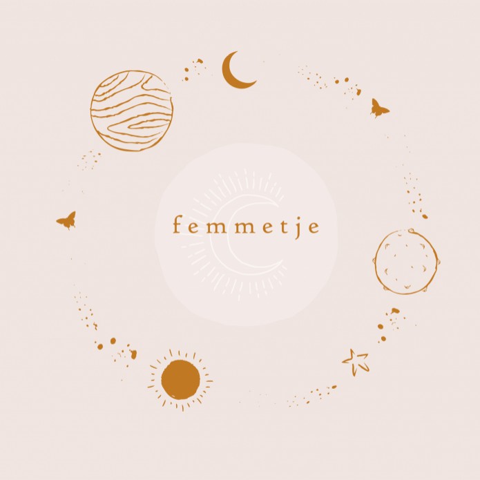 Geboortekaartje bohemian sterren en planeten in foliedruk