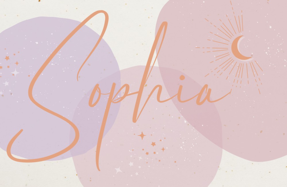 Geboortekaartje prachtige kleuren en met maan en sterren