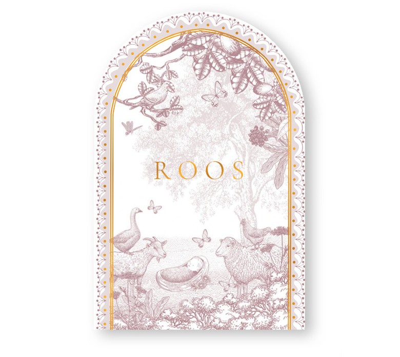 Geboortekaartje boogvorm boerderij leven met schapen