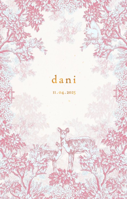 Geboortekaartje bos met herten