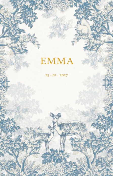 Geboortekaartje bos met herten