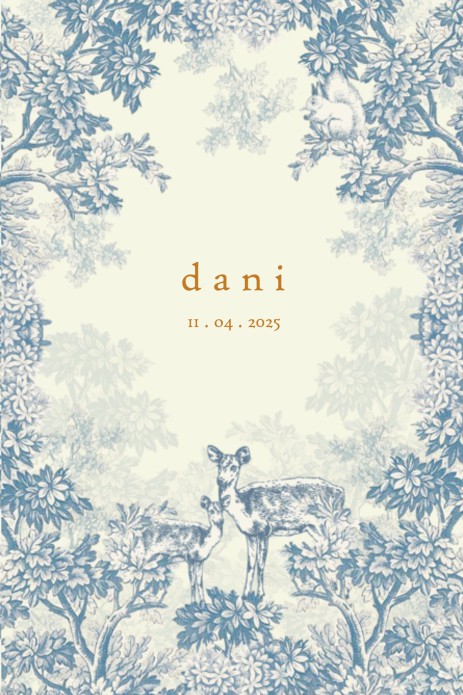 Geboortekaartje bos met herten