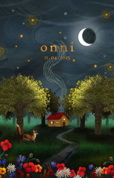 Geboortekaartje bos met sterren