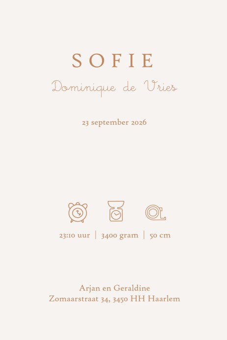 Uniek geboortekaartje met dieren uit het bos. Prachtige met de hand getekende illustraties in warme ton sur ton tonen. De kleuren matchen prachtig met elkaar en zorgt voor een sereen illustratief geboortekaartje. Een bosdieren geboortekaartje waar je als 