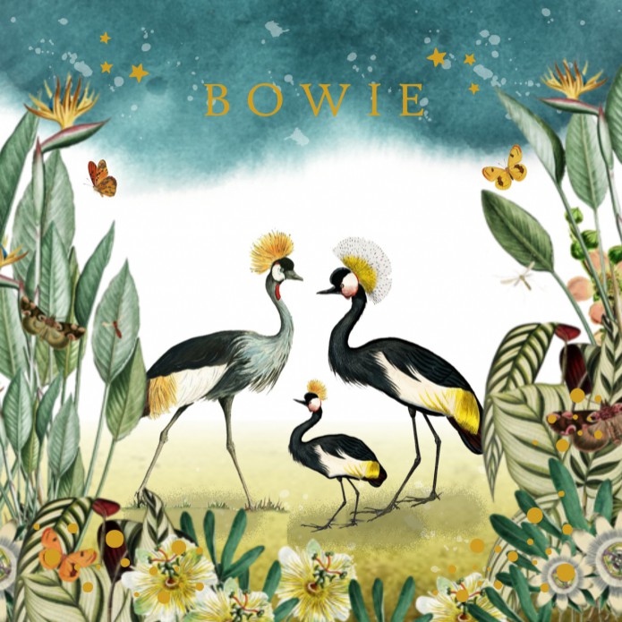 Geboortekaartje botanisch tropisch kraanvogel