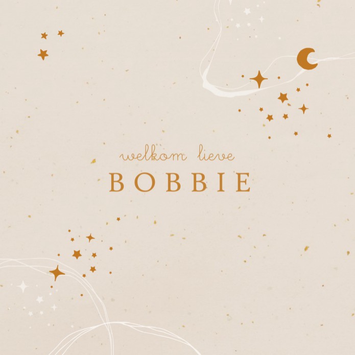 Geboortekaartje bohemian sterren en maan