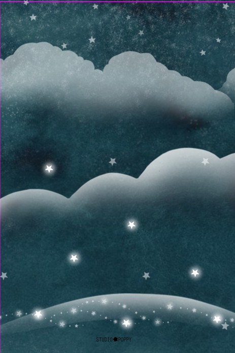 Een geboortekaartje in een bijzondere vorm, een uniek geboortekaartje met een kleine uitsparing bij de wolk! Echt een bijzonder geheel met handgeschilderde illustraties van luchten, wolken en walvis. De sterren en maan mogen natuurlijk niet ontbreken. In 