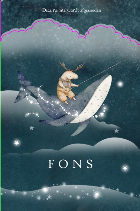 Een geboortekaartje in een bijzondere vorm, een uniek geboortekaartje met een kleine uitsparing bij de wolk! Echt een bijzonder geheel met handgeschilderde illustraties van luchten, wolken en walvis. De sterren en maan mogen natuurlijk niet ontbreken. In 