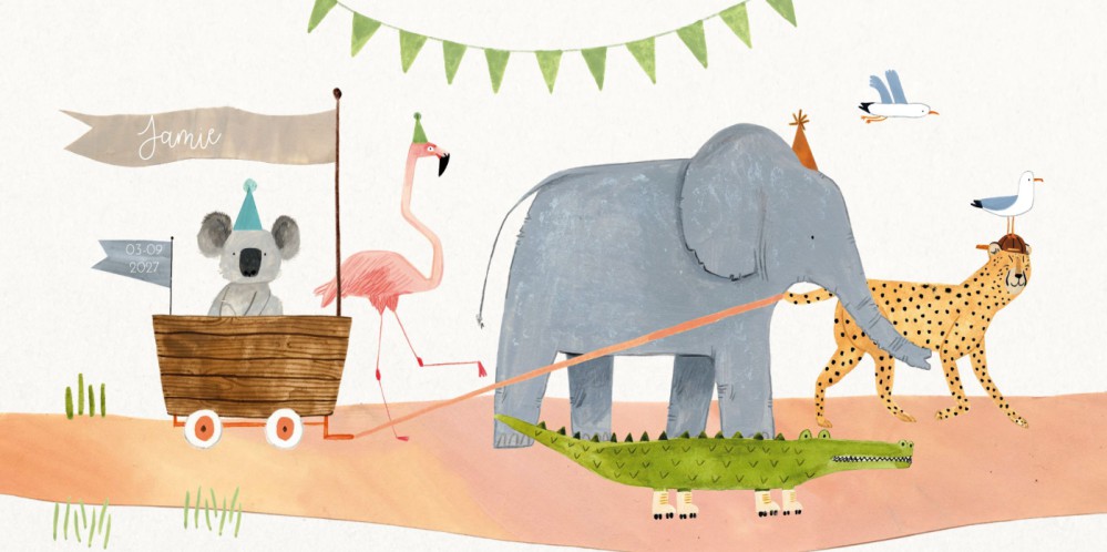 Geboortekaartje dierenstoet Anne-Brechtje