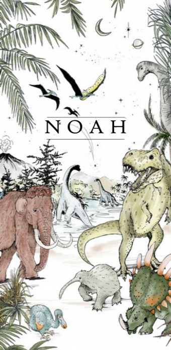 Geboortekaartje 'Prehistoric' van Annet Weelink Design