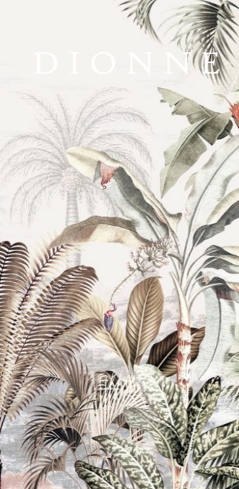 Geboortekaartje 'Dreamy Jungle' van Annet Weelink Design.