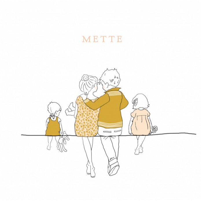 Geboortekaartje familie meisje met grote zussen