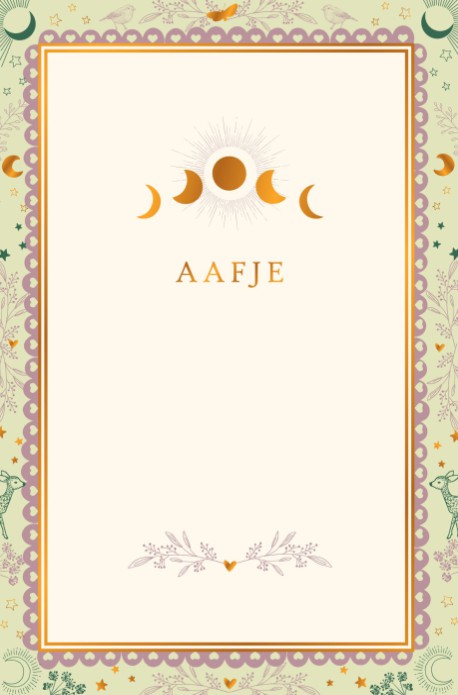 Geboortekaartje fases van de maan pastel