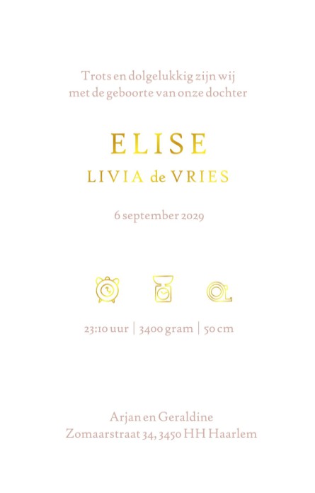 Een heel stijlvol geboortekaartje met stel op maantje in goudfolie. Je kunt andere gezinsleden toevoegen. Uniek geboortekaartje waar het hele gezin een rol speelt. Maak eens een gratis proefkaartje om zelf de prachtige kwaliteit te beoordelen.