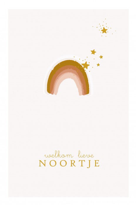 Geboortekaartje foliedruk regenboog
