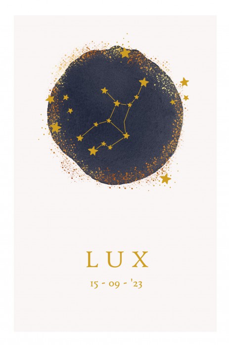 Geboortekaartje foliedruk sterrenbeeld