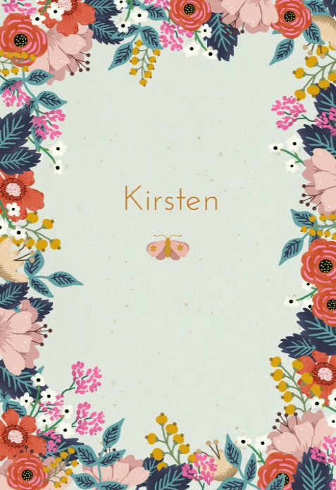 Geboortekaartje folklore bloemen