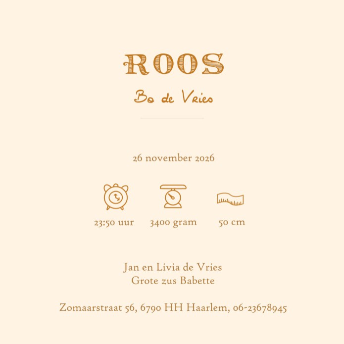 Geboortekaartje met gekleurde bloemen en dieren in cirkel vorm. Een Scandinavisch geïnspireerde geboortekaart met folklore invloeden. Veel kleur en hand getekende elementen. Ze zijn zelf te rangschikken en met de beeldbank kun je het geboortekaartje uniek