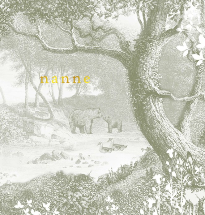 Geboortekaartje forest met bosdieren vintage groen