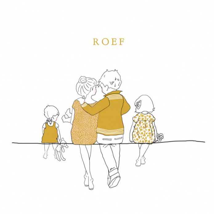 Geboortekaartje gezin jongen met grote zussen