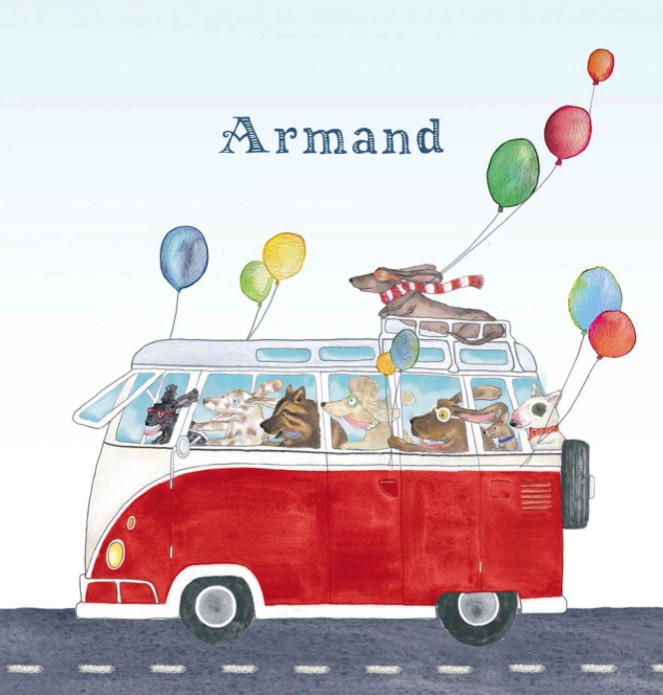 Geboortekaartje Hartendief animals on tour