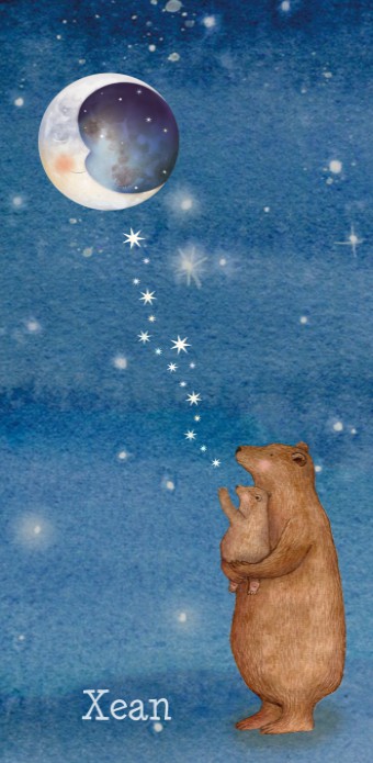 Geboortekaartje Hartendief beer en maan