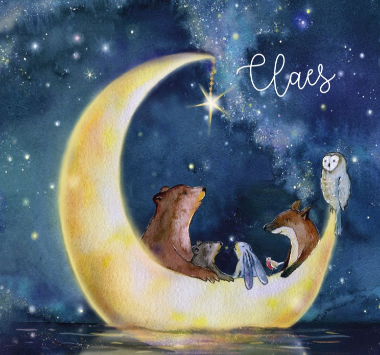 Geboortekaartje Hartendief met drijvende maan