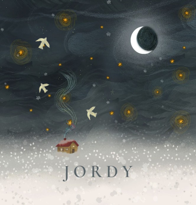 Geboortekaartje huisje in de sneeuw