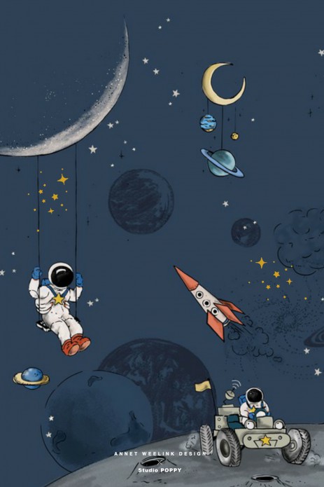 Geboortekaartje 'Into the Galaxy' van Annet Weelink Design