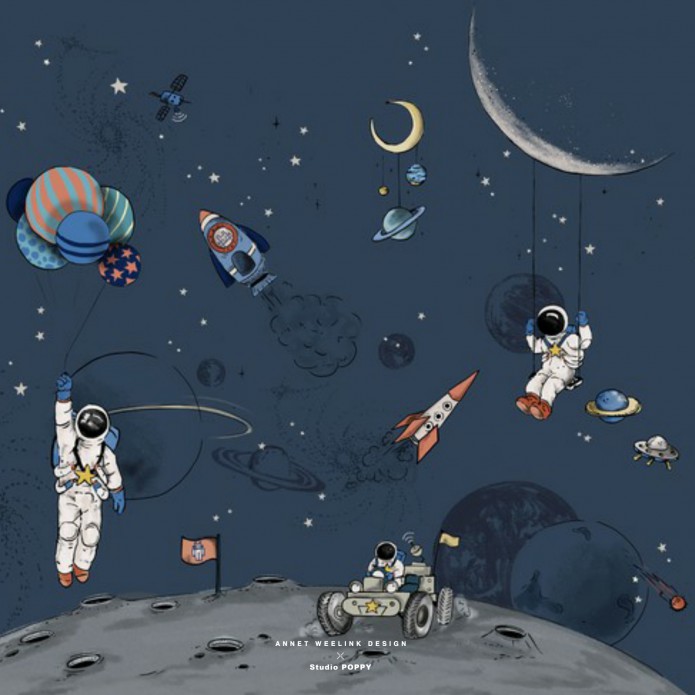 Geboortekaartje 'Into the Galaxy' van Annet Weelink Design