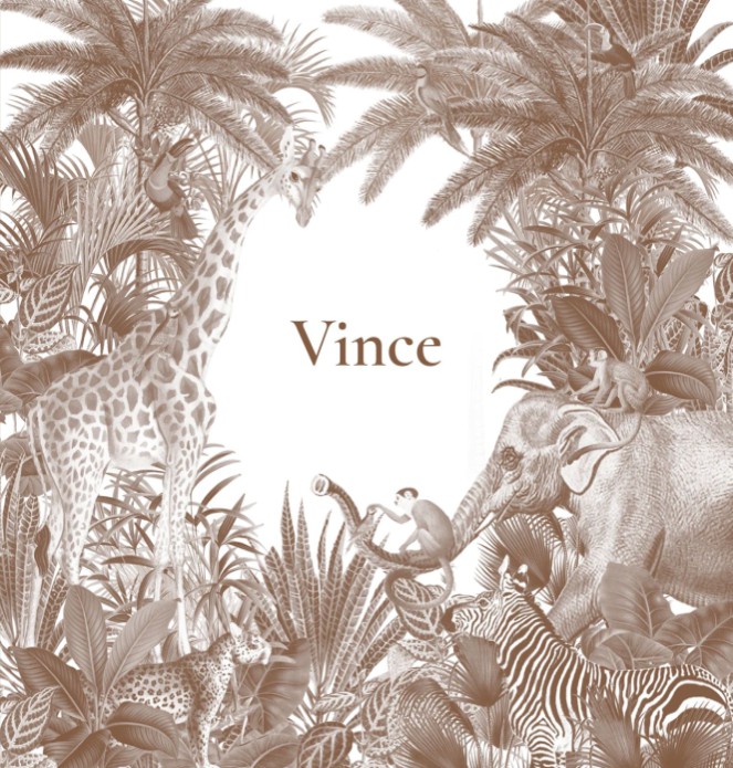 Geboortekaartje jungle in monotoon bruin