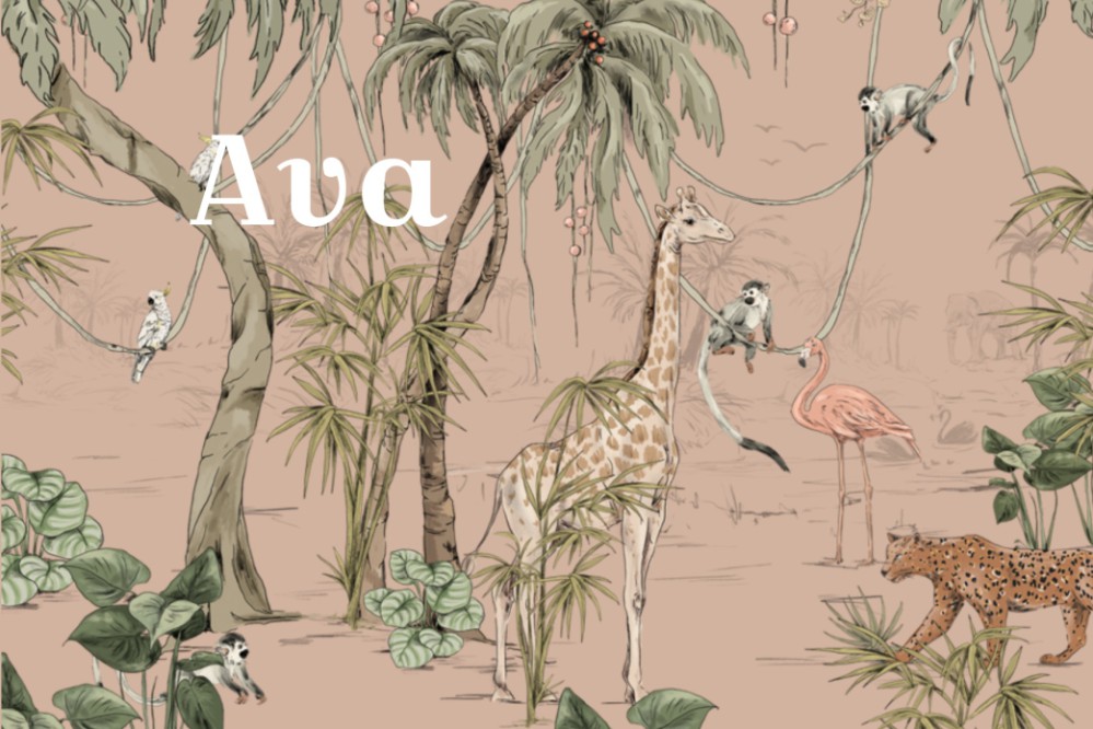 Geboortekaartje 'Jungle Jazz' van Annet Weelink Design.