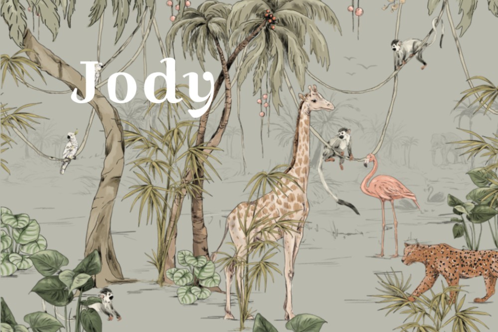 Geboortekaartje 'Jungle Jazz' van Annet Weelink Design.