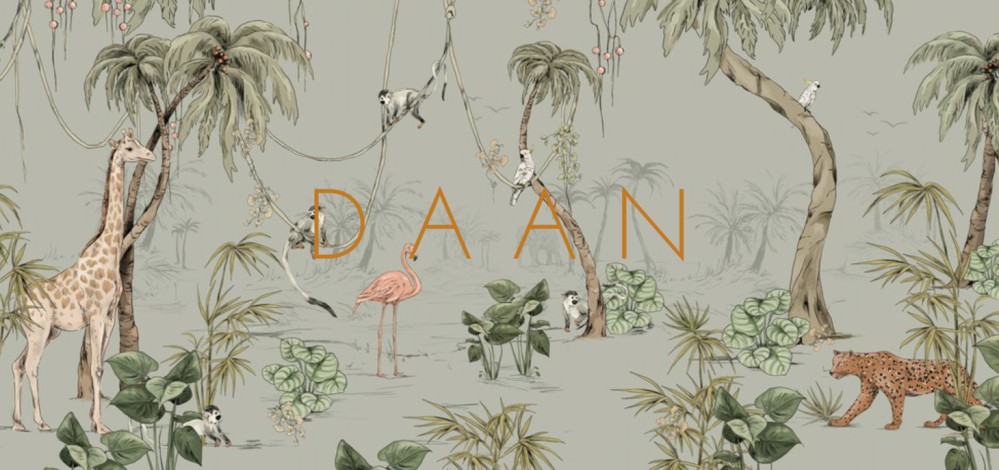 Geboortekaartje 'Jungle Jazz' van Annet Weelink Design.