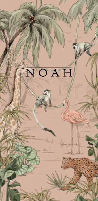 Geboortekaartje 'Jungle Jazz' van Annet Weelink Design