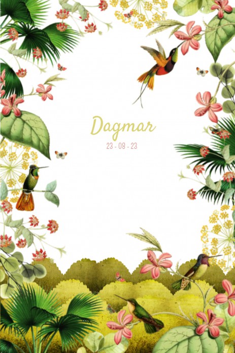 Geboortekaartje jungle met kolibrie