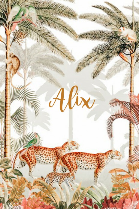 Geboortekaartje jungle met panters met prachtige koperfolie details