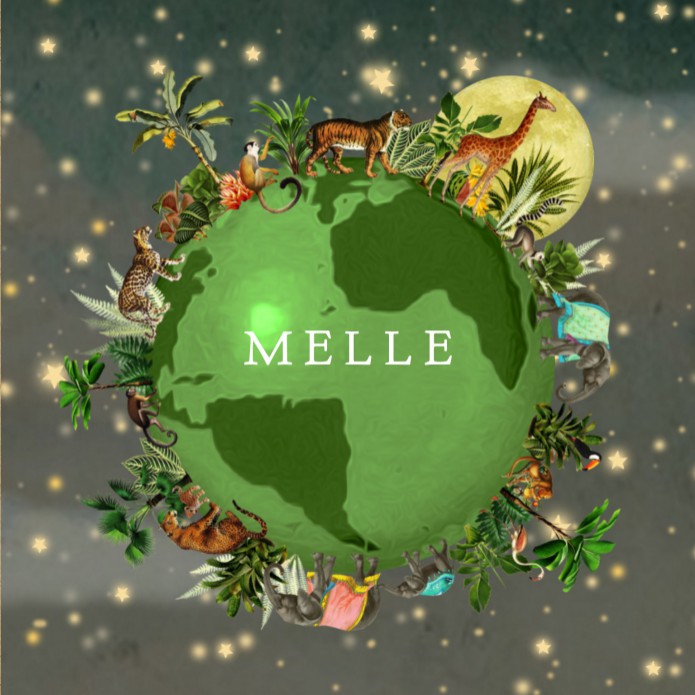 Geboortekaartje wereldbol met jungle