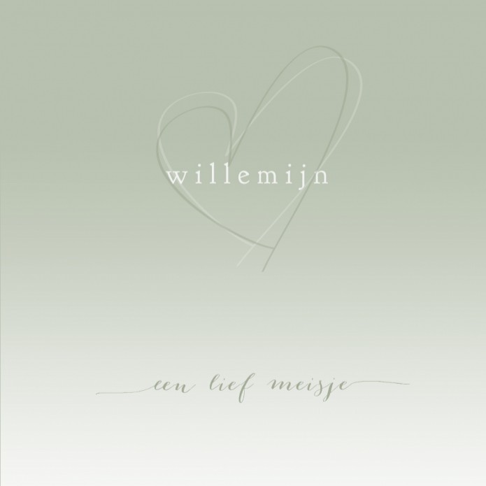 Geboortekaartje klassiek met kleurverloop en hart