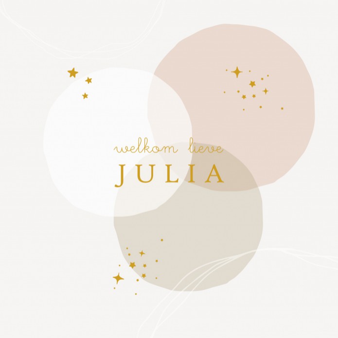 Geboortekaartje gekleurde cirkels