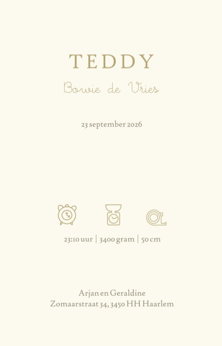 Geboortekaartje met handgetekend konijn. Het lijkt op een knuffelkonijn maar is vooral hip en trendy als illustratie voor op jullie geboortekaartje. Vele verschillende ontwerpen beschikbaar op allerlei formaten en papiersoorten.