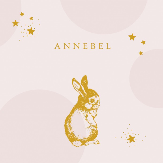 Geboortekaartje konijntje foliedruk