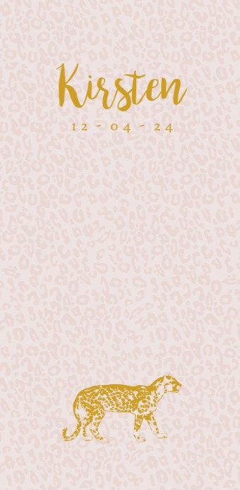 Geboortekaartje foliedruk panter