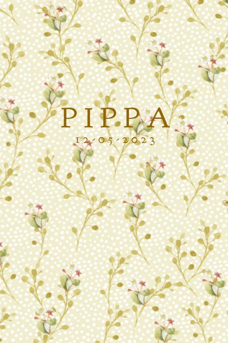 Geboortekaartje schattig bloemenpatroontje